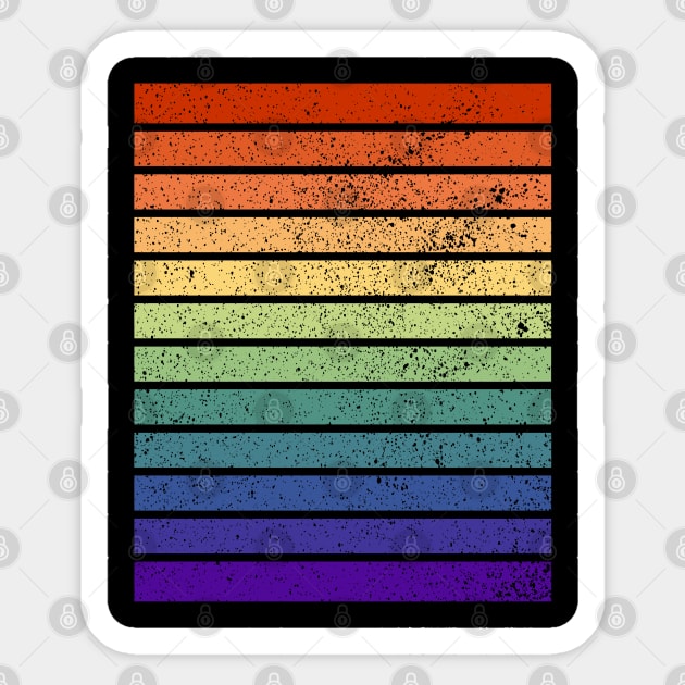 Vintage Distressed Gay Pride Colors Sticker by Muzehack